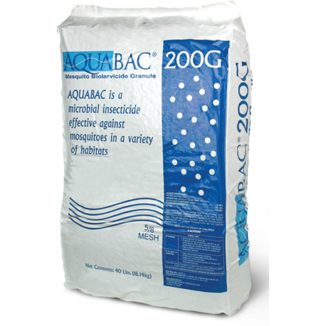 AQUABAC 200G Kοκκώδες βιολογικό εντομοκτόνο σχεδιασμένο για τον έλεγχο των προνυμφών των κουνουπιών.