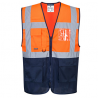 PORTWEST C377 - Hi-Vis Δύο Τόνων MeshAir Executive Γυλέκο Πορτοκαλί/Μπλέ Navy