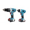 Σετ Κρουστικό Δραπανοκατσάβιδο Λιθίου + Παλμικό Κατσαβίδι Λιθίου 18 V, 2x 2Ah