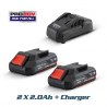 ΜΠΑΤΑΡΙΕΣ ΣΕΤ 2 Χ 2.0Ah BBP2002+ΦΟΡΤΙΣΤΗΣ BORMANN PRO BBP2001 (053132)